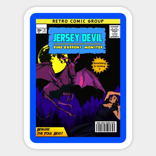 Jersey Devil comic Sticker by theanomalius_merch